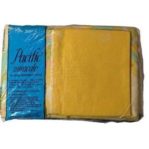 Vintage Pacific No-Iron Muslin Extra Strength Set Of 2 Pillow Case Yellow NOS